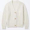 Cashmere Rib-Knit Cardigan – Relaxed V-Neck back