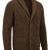 Merino Wool Shawl Collar Cardigan – Fisherman’s Rib Front