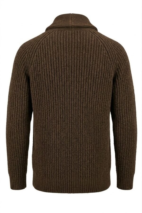 Merino Wool Shawl Collar Cardigan – Fisherman’s Rib back